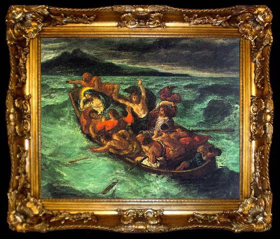 framed  Eugene Delacroix Christ on the Lake of Gennesaret, ta009-2